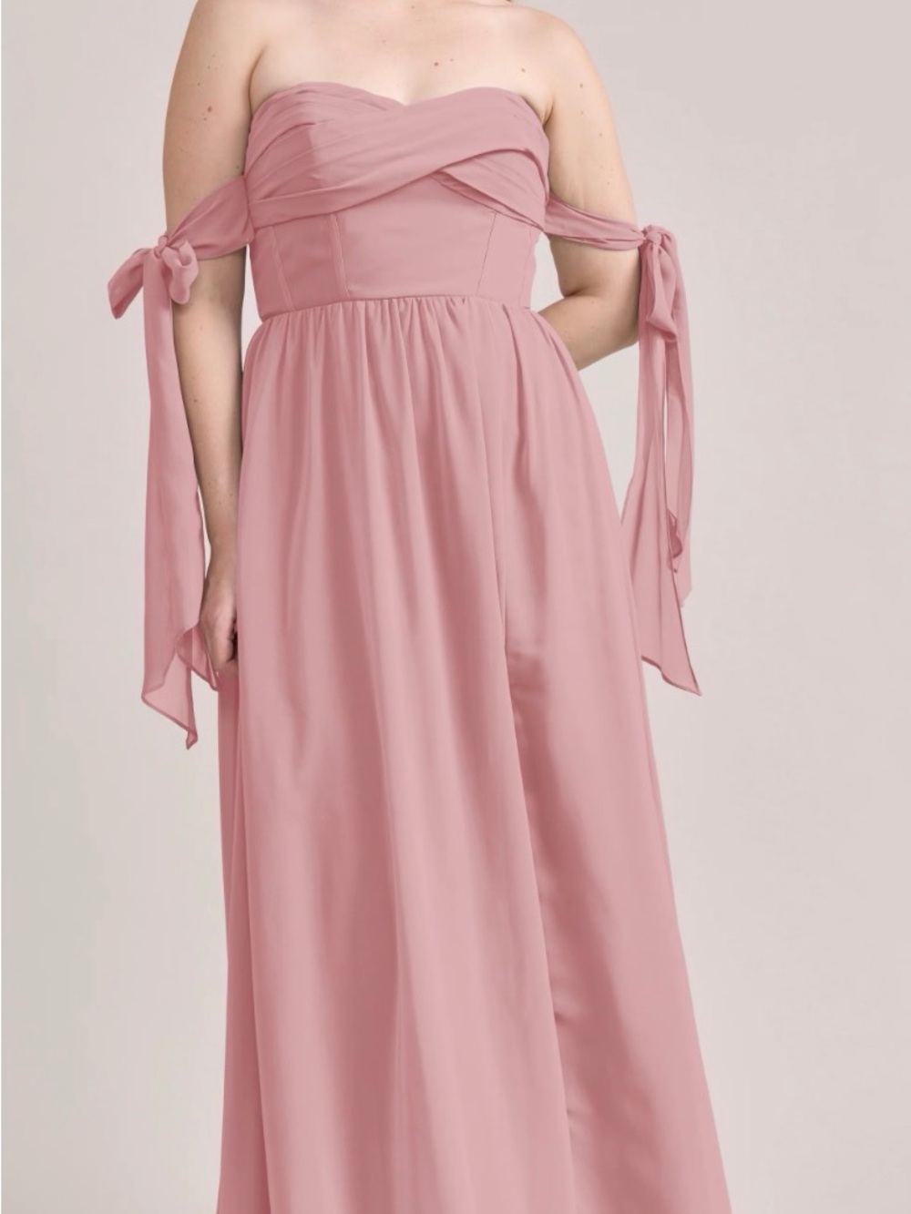 Revelry Blush Pink Crossback Chiffon Maxi Dress